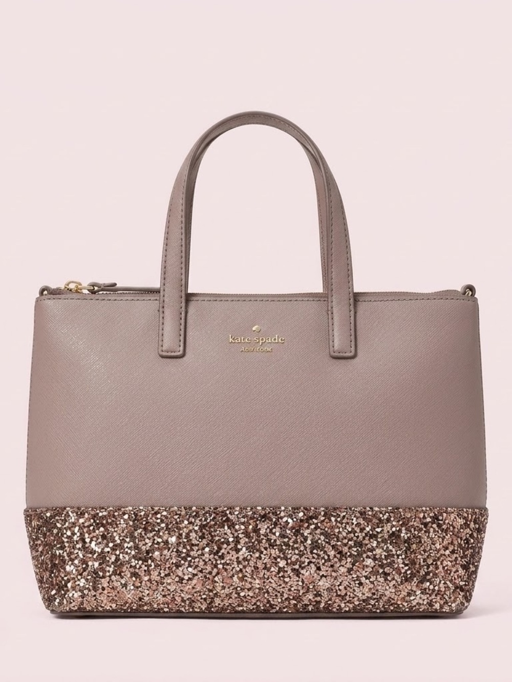 NWT Kate Spade Grey Handbag with Glitter Trim